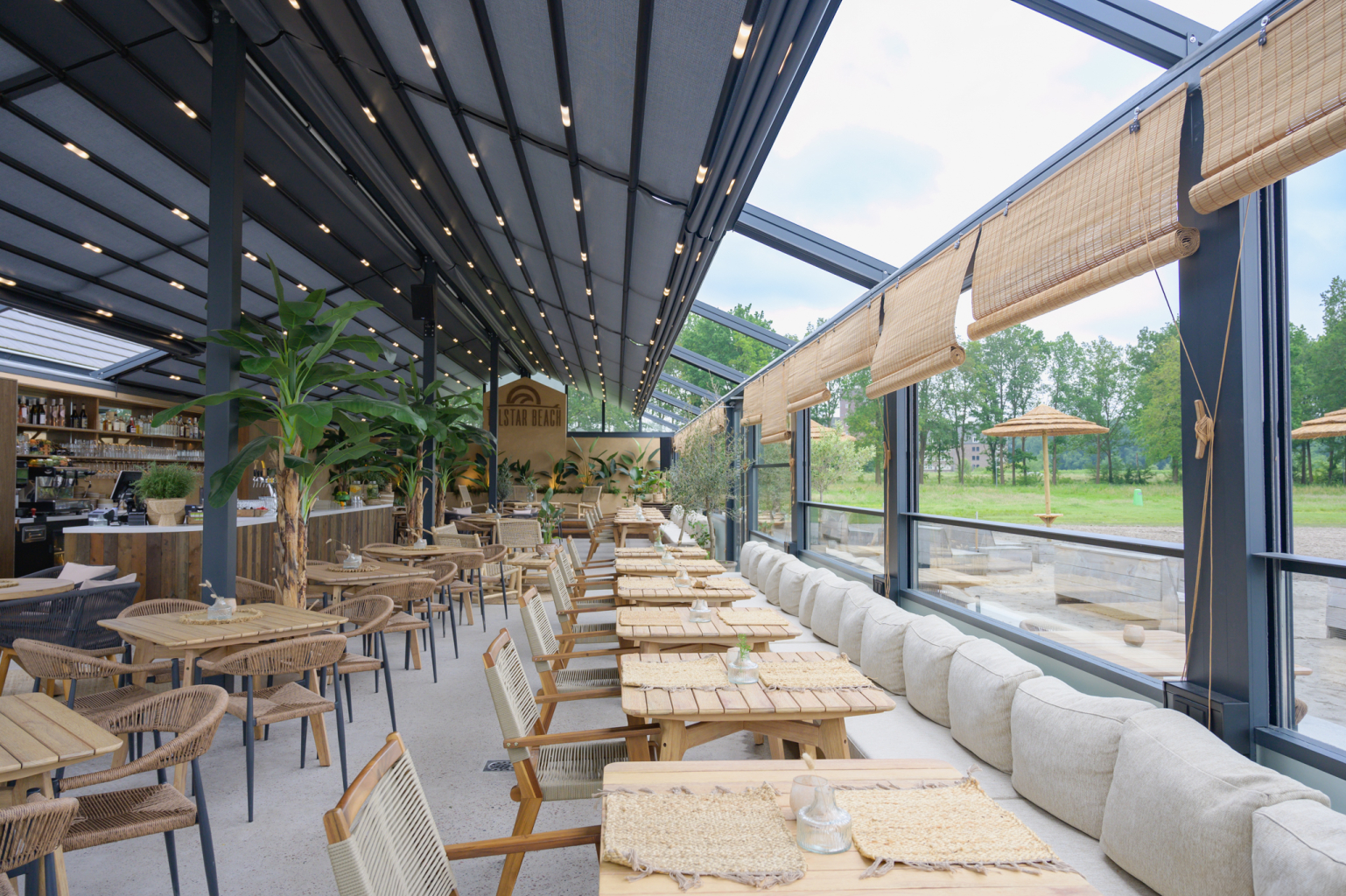 Horeca terras jaarrond overkapping Telstar Beach